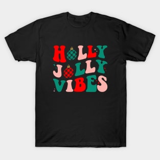 Holly Jolly Vibes Retro Christmas T-Shirt